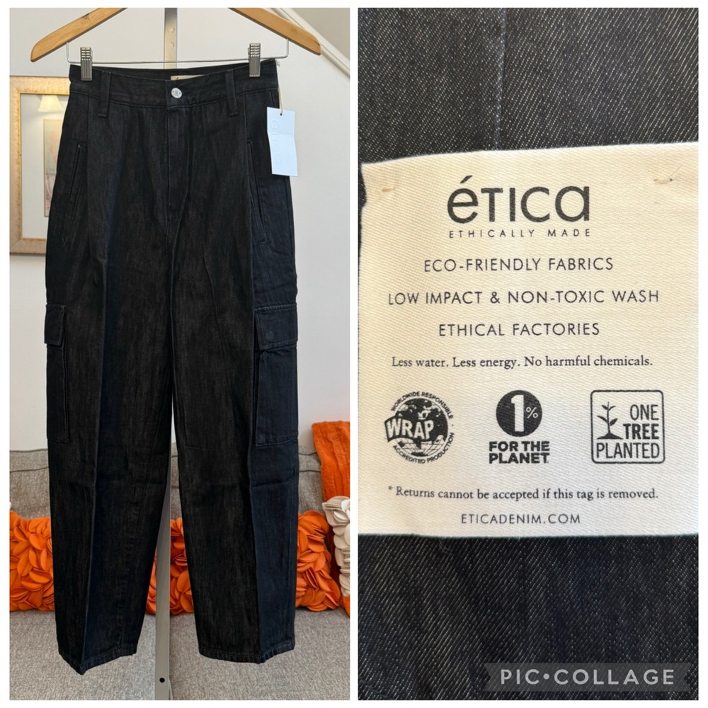 ❣️🆕ÉTICA Lewis High Waist Pleated Ankle Cargo Jeans❣️